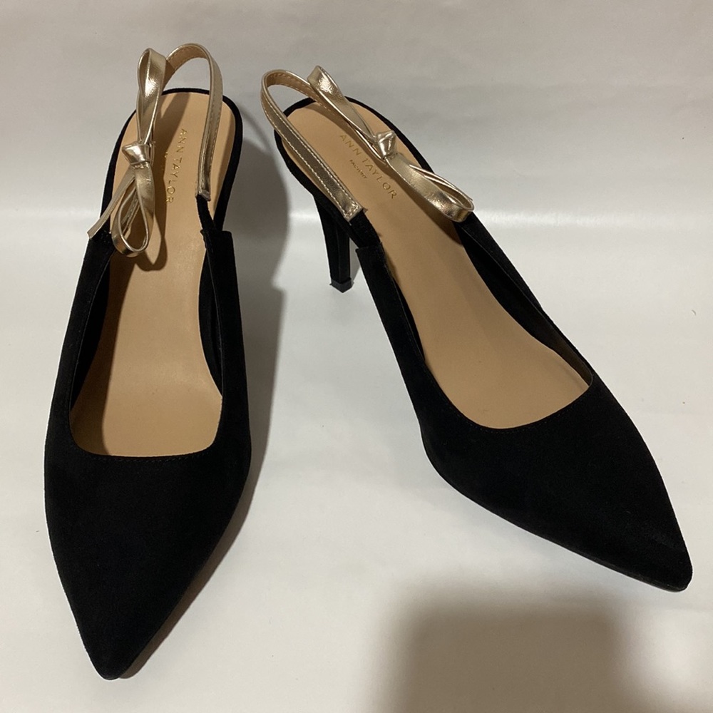 Ann Taylor Suede Slingback Heels Size 10M